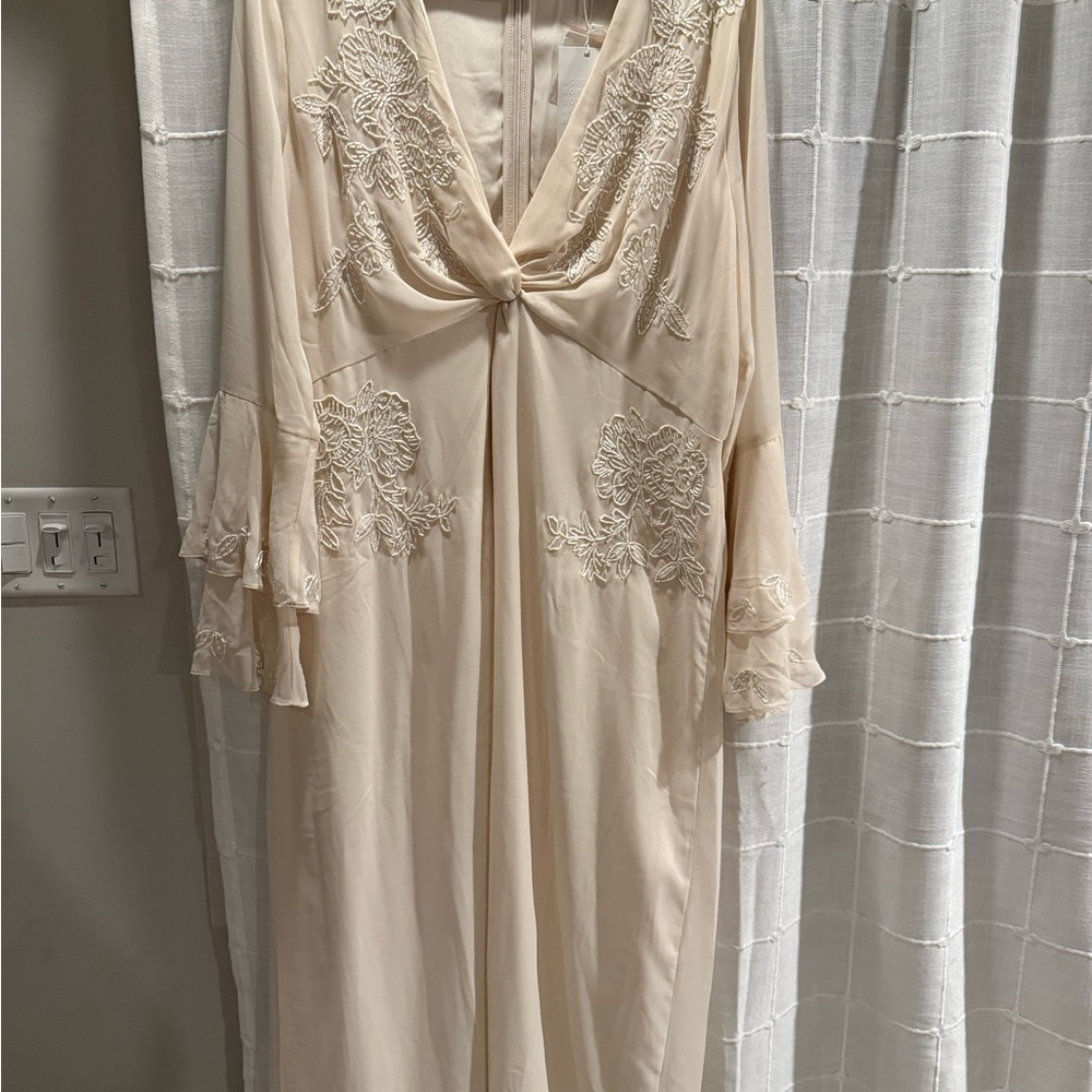 ASOS Curve Beaded Cream Maxi Dress